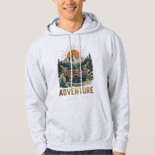Bergavontuur vrachtwagen voor hondenliefhebbers in hoodie