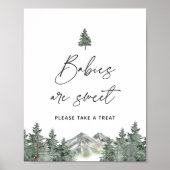 Bergbaby's van Baby shower zijn een lekker treintj Poster (Voorkant)