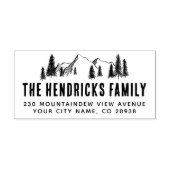 Bergbanden en bijtbomen Rustic Sketch Return Addre Zelfinktende Stempel (Design)