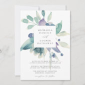 BergbeemdWaterverf Floral Lijst Weddenschap Kaart (Voorkant)