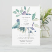 BergbeemdWaterverf Floral Lijst Weddenschap Kaart (Staand voorkant)