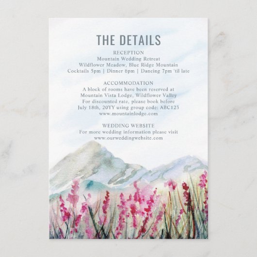 Bergbeemdweide Waterverf Weddenschap - Details Informatiekaartje (Voorkant)