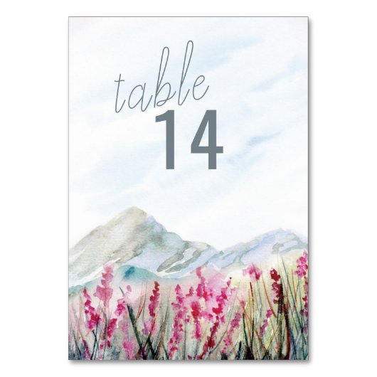 Bergbeemdweide Waterverf Wedding Kaart (Achterkant)