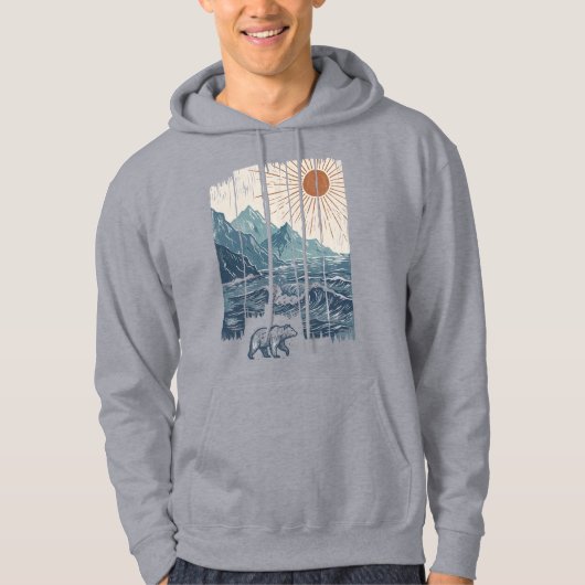 Bergbeer Natuur Landschap Hoodie (Voorkant)