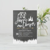 Bergbekken Beer Camping Birthday party camper Kaart (Staand voorkant)