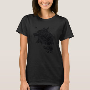Bergbeklimmen Bergen Wandeltocht Bos Huilende Wolf T-shirt
