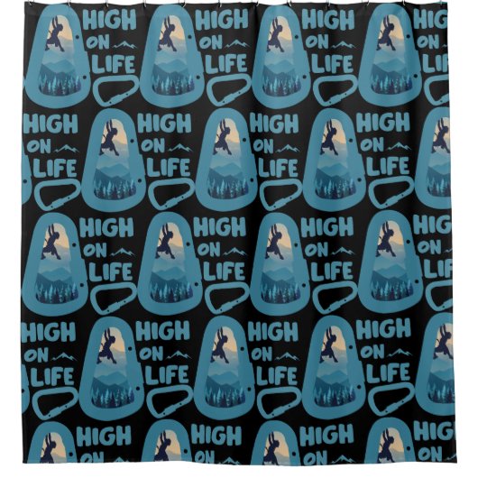 Bergbeklimmen Douchegordijn (Voorkant)