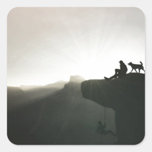 Bergbeklimmen, motivatie en humor van de Yosemite Vierkante Sticker