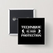 Bergbeklimmen -Techniek is Bescherming Vierkante Button 5,1 Cm (Voorkant /achterkant)