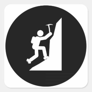 bergbeklimmen vierkante sticker