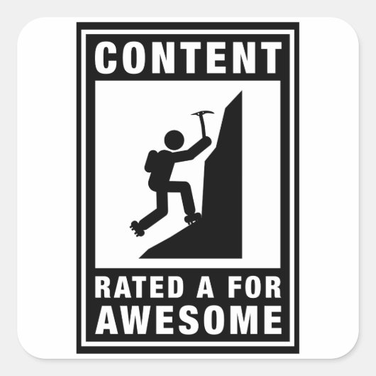 bergbeklimmen vierkante sticker (Voorkant)