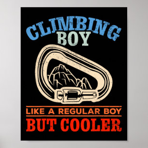 Bergbeklimmende Jongen Klimt Muur Bouldering Rots Poster