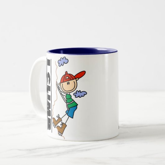 bergbeklimmer ik klimt tweekleurige koffiemok (Voorkant links)