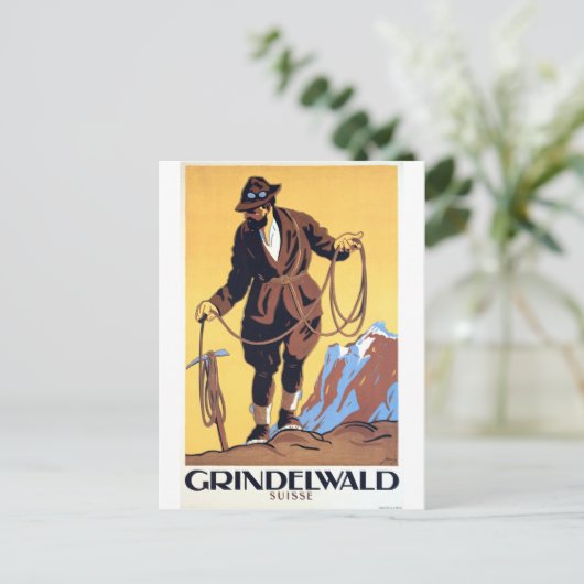 Bergbeklimmer in Grindelwald, Zwitserland Briefkaart (Staand voorkant)
