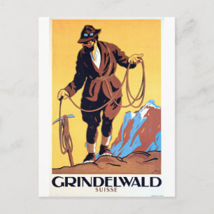 Bergbeklimmer in Grindelwald, Zwitserland Briefkaart