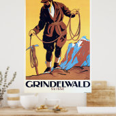 Bergbeklimmer in Grindelwald, Zwitserland Poster (Keuken)