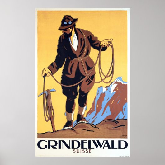 Bergbeklimmer in Grindelwald, Zwitserland Poster (Voorkant)