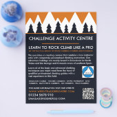 Bergbeklimmer, klimmen en wandelen, avontuur flyer (Enkel)