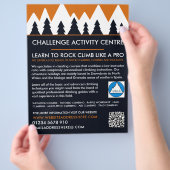 Bergbeklimmer, klimmen en wandelen, avontuur flyer (Hand)