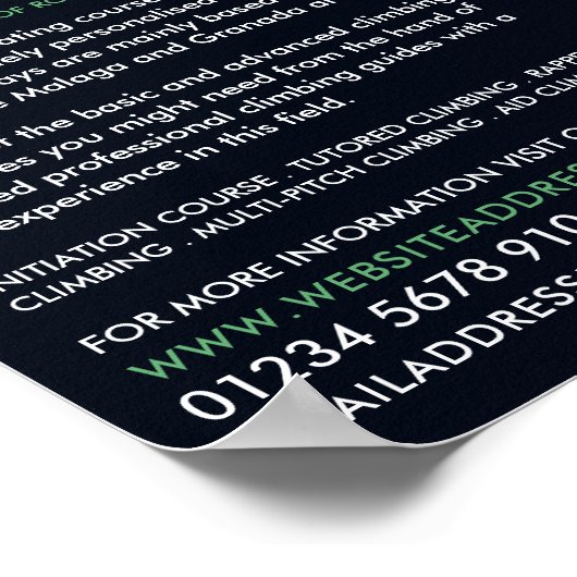 Bergbeklimmer, klimmen en wandelen, avontuur poster (Hoek)