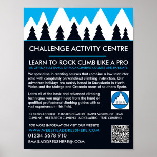 Bergbeklimmer, klimmen en wandelen, avontuur poster