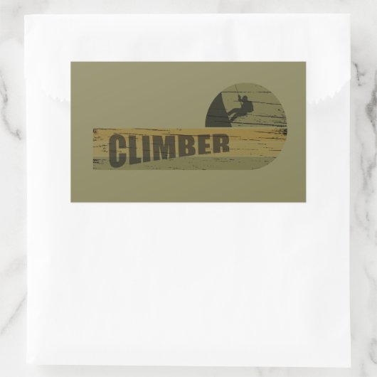 Bergbeklimmer klimmer rechthoekige sticker (Tas)