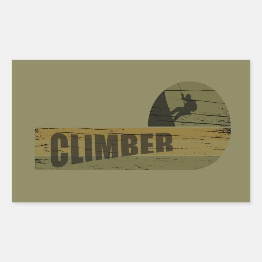 Bergbeklimmer klimmer rechthoekige sticker (Voorkant)