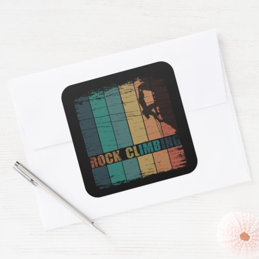 Bergbeklimmer  klimmer vierkante sticker (Envelop)