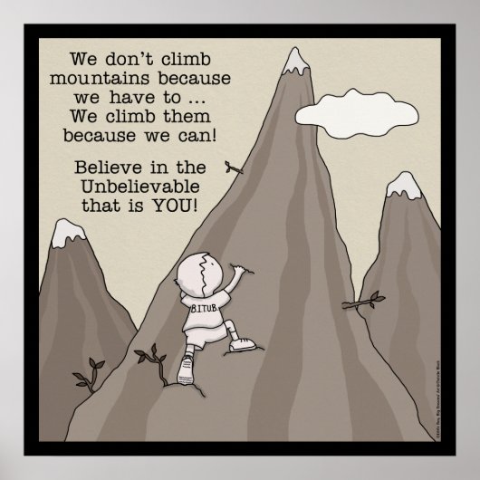 bergbeklimmer poster (Voorkant)