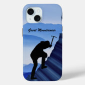 Bergbeklimmer Silhouet en Mtns Case-Mate iPhone Case (Achterkant)