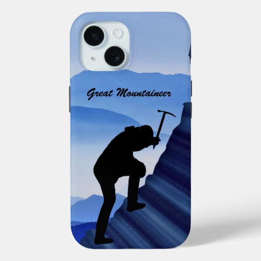 Bergbeklimmer Silhouet en Mtns Case-Mate iPhone Case (Achterkant)