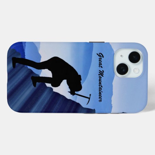Bergbeklimmer Silhouet en Mtns Case-Mate iPhone Case (Achterkant (horizontaal))