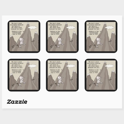bergbeklimmer vierkante sticker (Vel)