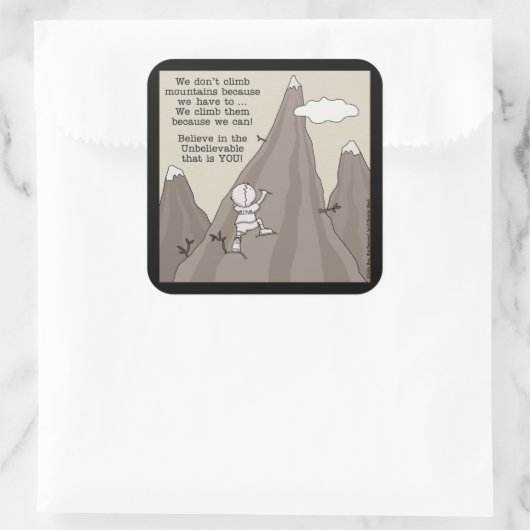 bergbeklimmer vierkante sticker (Tas)