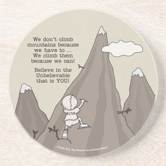 bergbeklimmer zandsteen onderzetter (Voorkant)