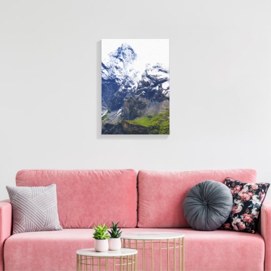 Bergbeklimmerij in de Zwitserse alpen Canvas Afdruk (Insitu (Woonkamer))