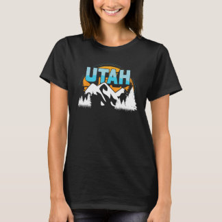 Bergbeklimmering Natuur Hiker Retro Utah T-shirt