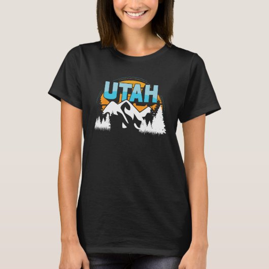 Bergbeklimmering Natuur Hiker Retro Utah T-shirt (Voorkant)