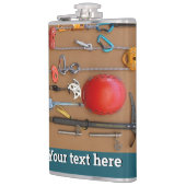 Bergbeklimmerkit, helm, touwen, karabijnen heupfles (Links)