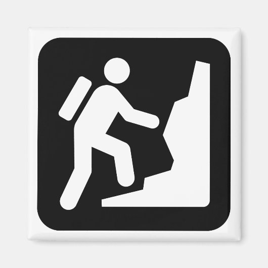 Bergbeklimmersymbool Magnet (Voorkant)