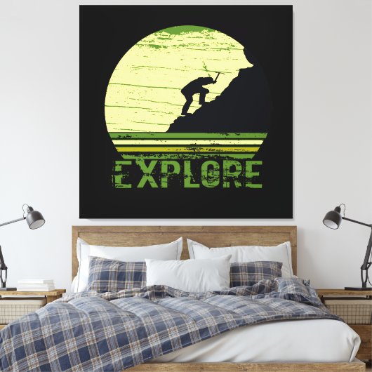 bergbeklimming canvas afdruk (Insitu (Slaapkamer))