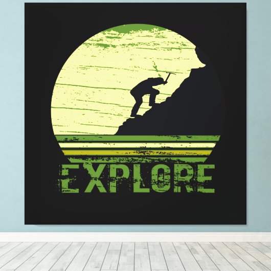 bergbeklimming canvas afdruk (Insitu (Houten vloer))