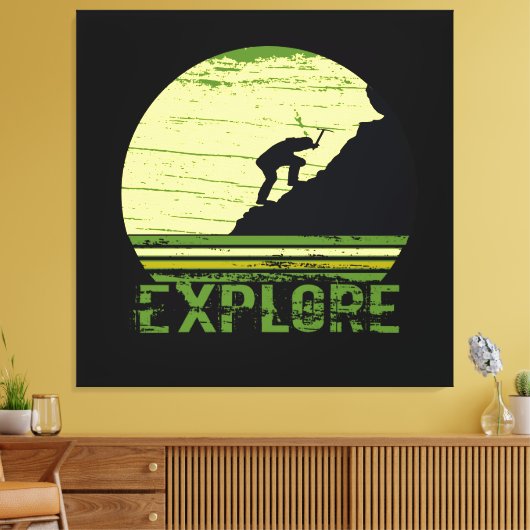 bergbeklimming canvas afdruk (Insitu (Woonkamer))