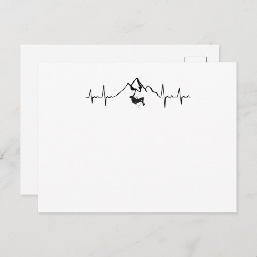 bergbeklimming hartslag briefkaart (Voorkant / Achterkant)