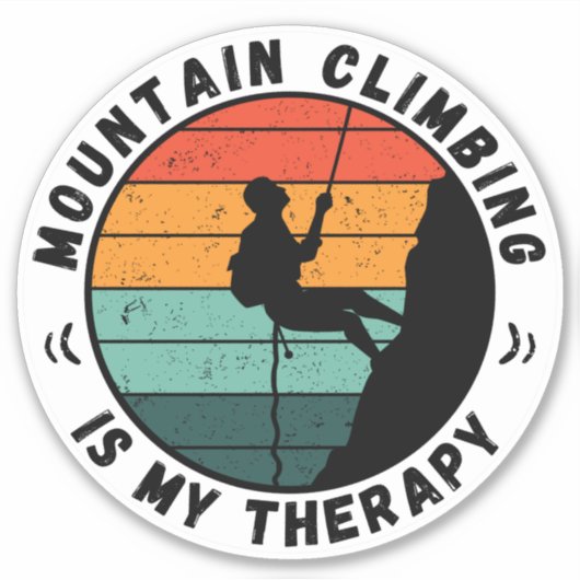 bergbeklimming is mijn therapie sticker (Voorkant)