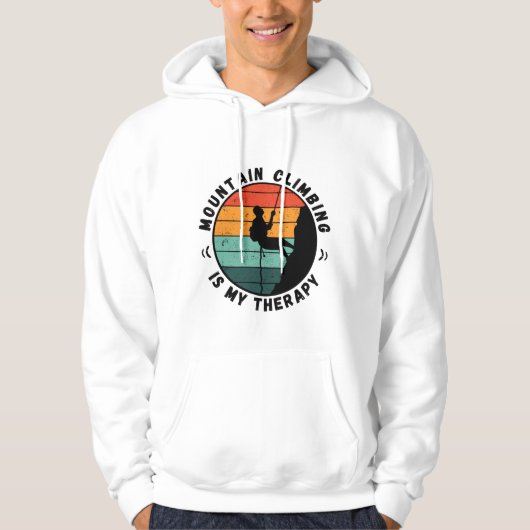 bergbeklimming is mijn therapiemodel hoodie (Voorkant)
