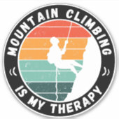 bergbeklimming is mijn Therapy White Option Sticker (Voorkant)