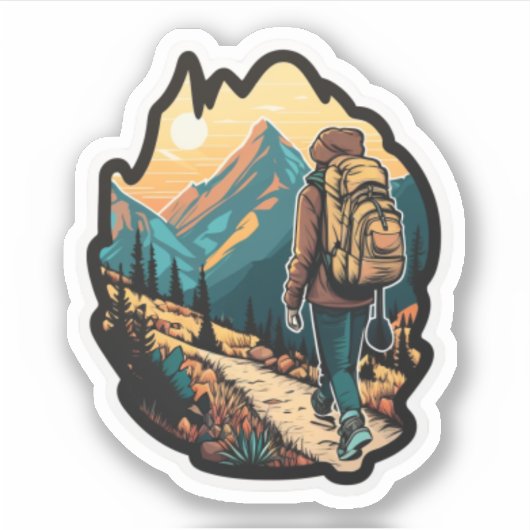 bergbeklimming stickers grappig bergbeklimmen (Voorkant)