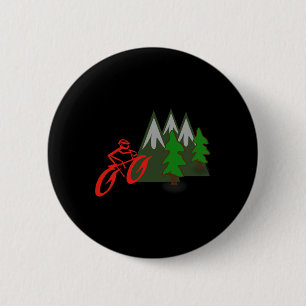 Bergbeklimmingsscène voor mountainbiker ronde button 5,7 cm