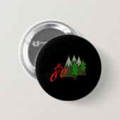 Bergbeklimmingsscène voor mountainbiker ronde button 5,7 cm (Voorkant /achterkant)